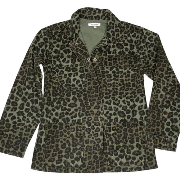 Good American Leopard Print Utility Jacket Women XS Retro Streetwear Safari Chic - Picture 1 of 10